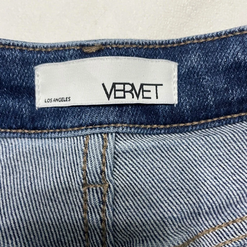 Vervet LA Womens Jeans Sz 27 Distressed High Rise Frayed Asymmetrical Button Fly